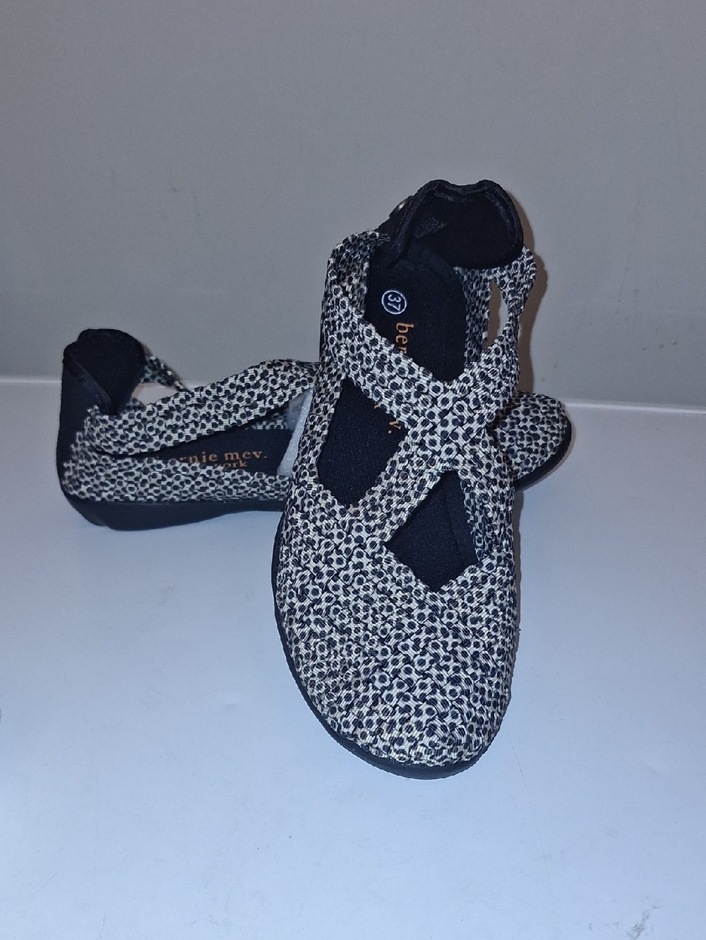 bernie mev. Black and White Leopard Mary Jane Flats